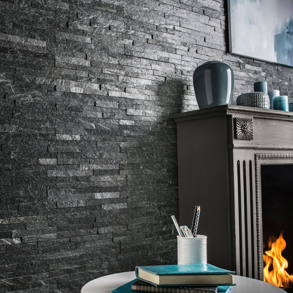 3D панели из черного кварцита