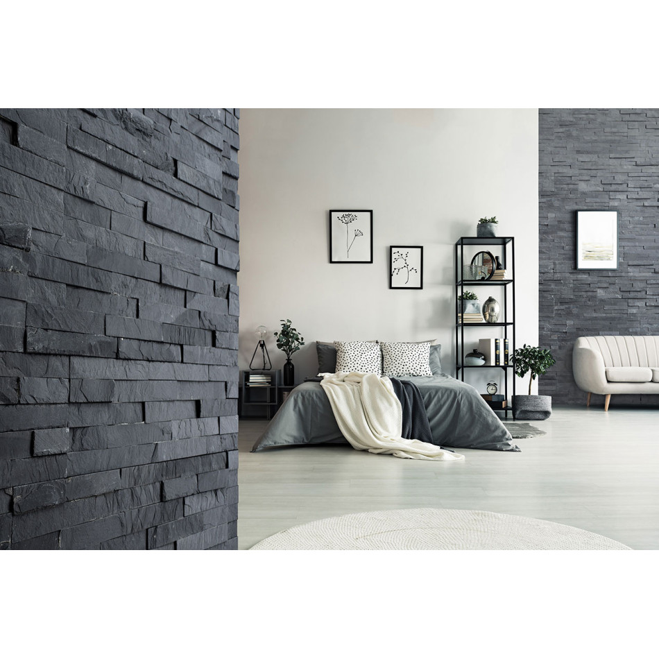 3D панели из черного сланца Классик
